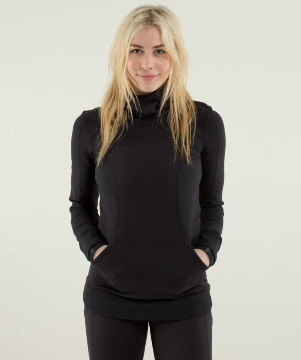 Lululemon Base Runner Hoodie Wee Stripe Black Heathered Black Medium 8